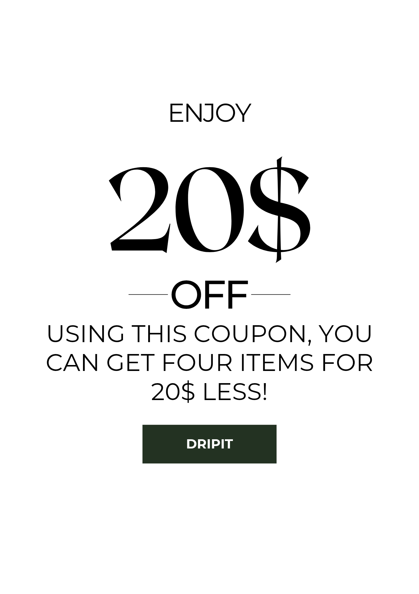 Golden Coupon- Save 20$